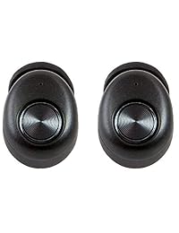 Monoprice MP True Auriculares inalámbricos, color negro con estuche de carga, sonido estéreo, 4,5 horas duración de la batería, y 30 pies de Alcance Inalámbrico