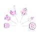 Quotidian Pink Festive Decorative Paper Cupcake Toppers 4