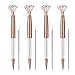 Rose Gold Ballpoint Pens, 4 Pieces Big Diamond Pen Rhinestones Crystal Metal Ball Pens Black Ink Business Office Supplies for Desk Decor