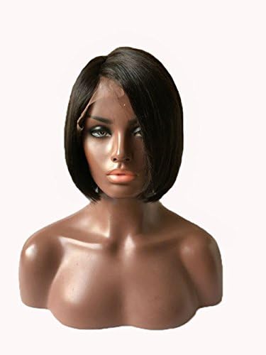 Royalty Hair 8" Short Bob Human Hair Side Part Bob Cut Wigs Virgin Brazilian Hair 150% Density with Baby Hair Natural Color for Black Women