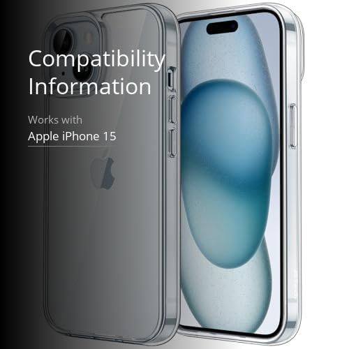 JETech Case for iPhone 15 6.1-Inch, Non-Yellowing Shockproof Phone Bumper Cover, Anti-Scratch Clear Back (Clear)