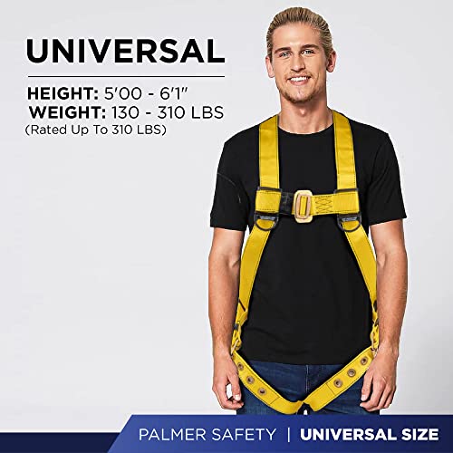 Palmer Safety Full Body Harness 3pt Adjustment, Dorsal DRing, Fall