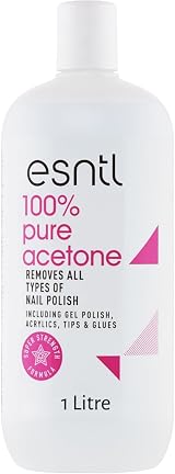 ESNTL 100% Pure Acetone Nail Polish Remover 1L Super Strength