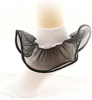 WonderfulDress Adorable Ruffle Girl Multi Color Socks-Black-4 to 5 YRS