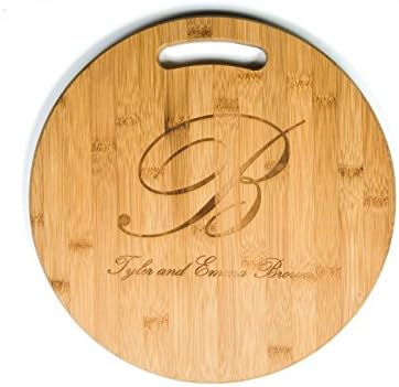 Personalized Round Cutting Board, Custom Wood Engraved Board for Kitchen, Monogrammed Bread Cutting Board, Decorative Bamboo Cutting Board Personalized, House Warming Gift, Vegetable Chopping Board