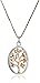 Amazon Collection Sterling Silver and Rose Gold-Flashed Family Tree Two-Tone Pendant Necklace, 18