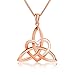 Sterling Silver Good Luck Irish Celtic Knot Triangle Lover Heart Shaped Pendant Necklace, 18
