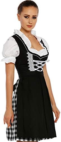 Lukas Dirndl Authentic Bavarian Trachten Dirndl Dress 3-Pieces with Apron and Blouse - 1284