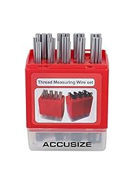 AccusizeTools EG06 1001   Juego de alambre medidor de rosca métrica y estadounidense