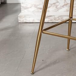 GBZB Modern Bar Stools Set of 2, Gray Velvet Bar