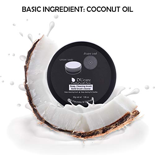 image for DUcare Makeup Brush Cleaner Set - Color Removal Sponge and Solid Clean