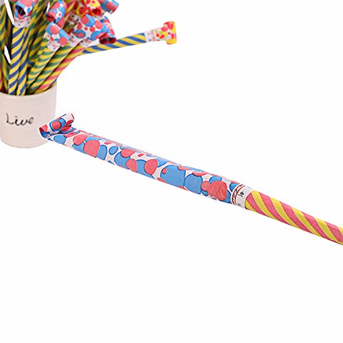 LONG7INES 10 Pcs Extra Long 8.1Inch Funny Paper Party Blowouts Blowers-Noisemakers Whistles for New Year Party Birthday in Random Colors, Multicolored Funny Party Supplies