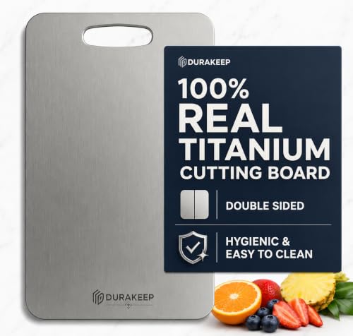 Durakeep 100% Titanium Cutting Board with Brushed DryFlow™ Finish, Small at Amazon