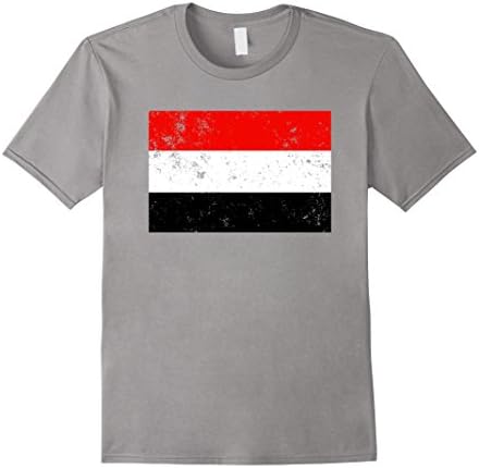 Mens Yemen Flag T-shirt Yemeni Retro Small Slate