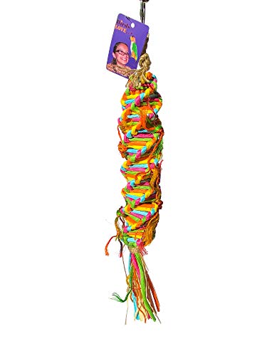 Birds LOVE Single Medium Twisted Paper Tornado Bird Toy for Amazons, Eclectus, Mini Macaws, Sun Conures, Cockatoos, African Greys and Similar Sized Medium Birds – Single Item