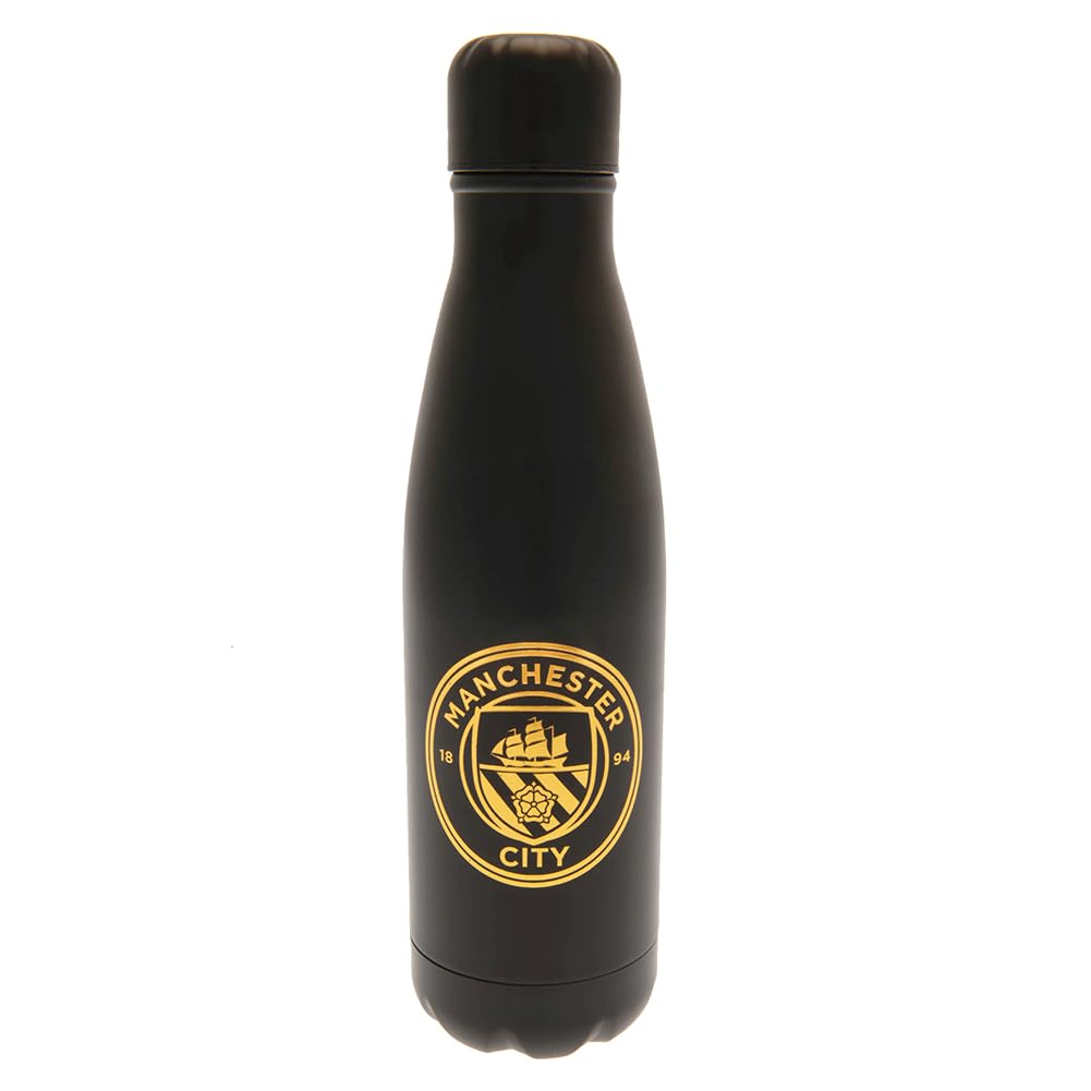 Manchester City 500ml Stainless Steel Vaccum Flask Thermal Bottle - Black