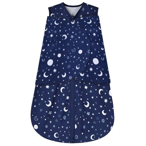 Photo 1 of BSTOPPT Newborn Sleep Sack Baby Swaddle,Swaddle me 0-3 Month,3-Way Adjustable Wearable Blanket,100% Rayon Cotton Swaddling Sleeping Bag?TOG 0.5 (Starry Sky, 0-3 Months)