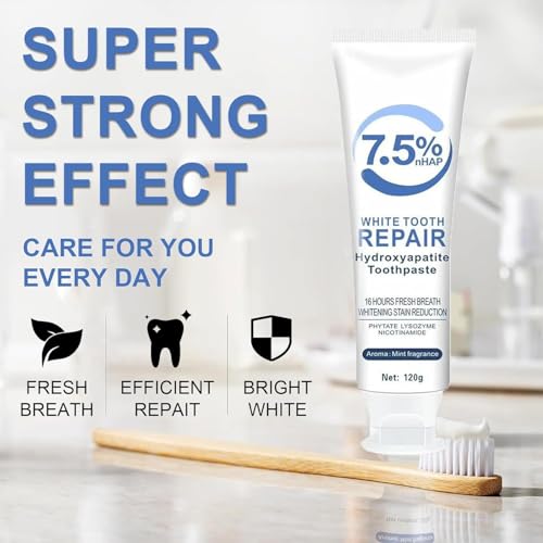 HYDROXYAPATITE TOOTHPASTES FOR ENAMEL PROTECTION AND TOOTH STRENGTHENING, GENTLE MINT, FRESH BREATH, DAILY USE FOR ORAL HEALTH(4.23OZ) (1)