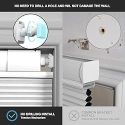 Boolegon No Drill No Tools Cellular Shades Top Down