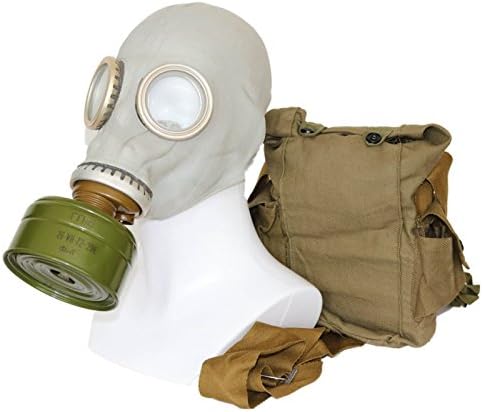 Gas Mask GP5 Set - Soviet Russian Military Gasmask REPLICA By Oldshop - Collectable Item Set W/ Mask, Bag, Filter & Bonus Anti-Fog Stickers Included - Authentic Look & Several Sizes Available Color: Grey | Size: L (3Y)