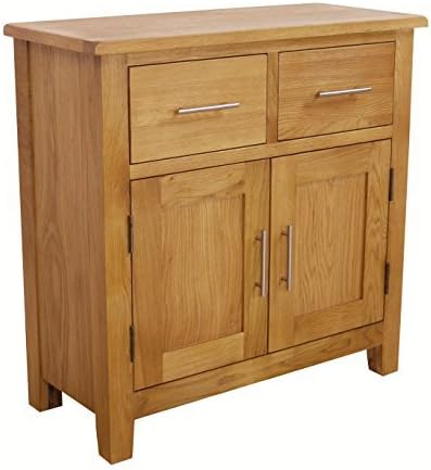 Nebraska Oak - Mini Sideboard / Small 2 Door 2 Drawer Storage Dresser Cupboard Cabinet Unit by Nebraska Modern Oak