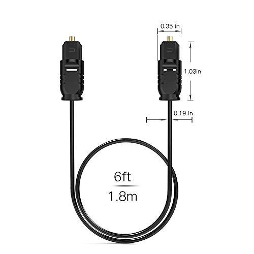 Digital Optical Audio Cable Toslink to Toslink Digital Optical Fiber Audio Cable(6 Feet -3Pack