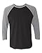 NEXT LEVEL APPAREL Mens Tri-Blend 3/4-Sleeve Raglan Tee (6051) pr HTHR/vin blk m