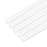 uxcell 5 Pcs White Plastic Rods 5 x 500mm ABS