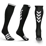 HOICMOIC Compression Socks for Men & Women, 20-30mmHg Graduated Athletic Sports Socks Fit for Running, Nurses, Maternity Pregnancy and so on - Boost Stamina, Circulation & Recovery Black Gray M