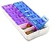 Pill Organizer Box with Snap Lids| 7-day AM/PM | Larger Compartments for Bigger Pills (Blue/Purple)