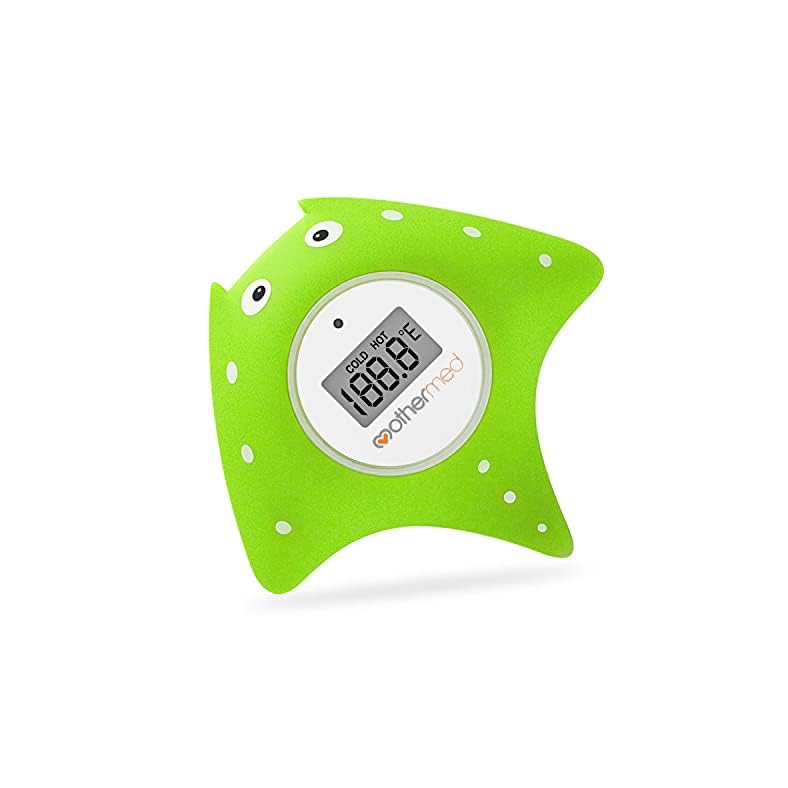 mothermed Baby Bath Thermometer and Floating Bath Toy Bathtub Safety Temperature Thermometer Green Fish Only for…