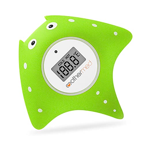 mothermed Baby Bath Thermometer and Floating Bath Toy Bathtub Safety Temperature Thermometer Green Fish Only for…