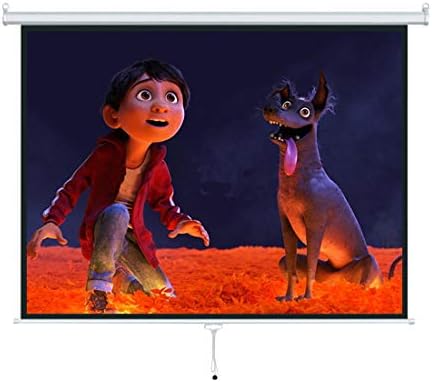 Kosycosy 120" Projector Screen Diagonal 1:1 HD Projection Manual Pull Down Portable Foldaway Movie Home Theater Projector Movies Outdoor Screen (MPD 120" 1:1)