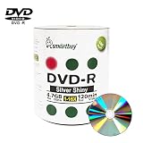Smart Buy 100 Pack DVD-r 4.7gb 16x Shiny Silver Blank Data Video Movie Recordable Media Disc, 100 Disc 100pk