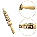 AITOCO Christmas Embossed Engraved Rolling Pin Wood Embossed Rolling Pin Kitchen Tool Wooden Embossing Rolling Pin Christmas Gingerbread Biscuit Fondant Cake Patterned Roller