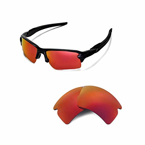 Walleva Replacement Lenses for Oakley Flak 2.0 XL Sunglasses - 26 Options Available (Fire Red Mirror Coated - ISARC Polarized) - Thumbnail 6