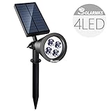 Solar Powered Lights, Solarmks Solar Lights Outdoor Adjustable 4 LED Spot Light for Garden Driveway Yard