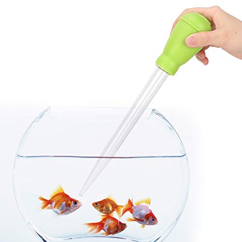 Pssopp Aquarium Gravel Cleaner Waste Remover Changer Fish Tank Pipette Dropper Mini Manual Water Changer Aquarium Dropper Pipette Feeder Water Transfer(Green)