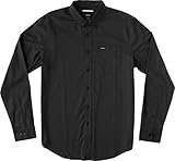 RVCA Men's That'll Do Oxford Long Sleeve Woven Shirt, Pirate Black, Large