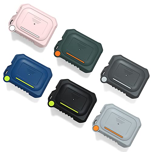 Dikdoc for AirPods Pro 2nd Generation Case Cover with Lock and Keychain, Apple AirPods Pro 2 Silicone Armor Case Magsafe Watch Charger Compatible AirPods Pro Protective Case Men (Gray)