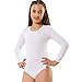 ELEGANCE1234 Girl's Cotton Round Neck Long Sleeve Leotard/Bodysuits for Toddler Girls Ballet Dance