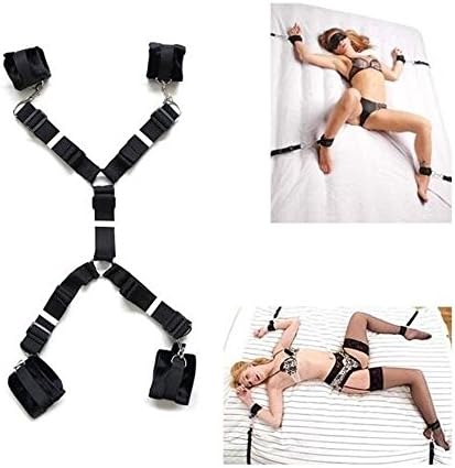 Hihappiness Black Nylon M Position Thighs Tied Hands R-ē-str-á-int B-ō-ń-d-ā-g-ê Str-à-ps for Couples on The Bed