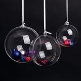 AerWo 30mm Transparent Fillable Ball Bauble Christmas Ornament Party Decoration, 10 Pieces