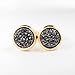 JAB 8mm Round Black Color Natural Agate Titanium Druzy Stud Earrings Gold Plated Druzy Jewelry