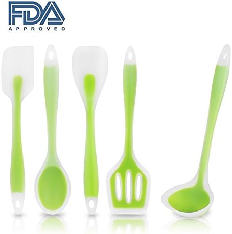 5Pcs/set Premium Silicone Kitchen Utensil Set,Cooking Utensils spatula Non-Stick Baking Tool By Meegol
