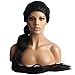 WeKen Black Hair Costume Wig with Extra Long Ponytail Straight Hair Synthetic