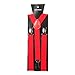 Star Suspenders Men's Pure Color Suspenders with Clip, Red, 40''