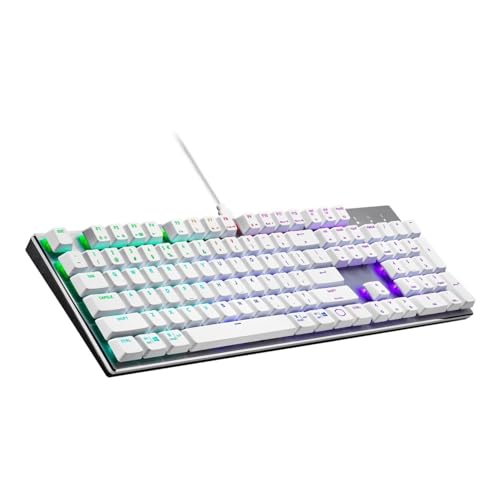 Cooler Master SK652 Sliver White Mechanical Keyboard with Low Profile Red Switc…