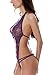 Women Lingerie Sexy Lace Teddy Deep V Halter Babydoll Bodysuit (XX-Large, Purple)