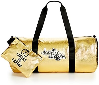 Hustle Duffle Work.Work.Work. Gym Duffel Bag & Pouch Gold/Silver (Gold)